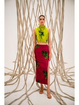 The Dramebaaz Company - Passion Rouge Bustier and Skirt (Set of 2)