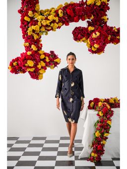 The Dramebaaz Company - Black Nocturne Cut Out Midi Dress