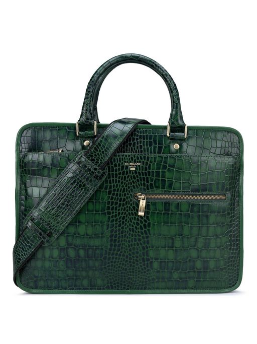 Green Leather Laptop Sleeve Buy Da Milano Genuine Leather Green