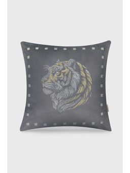MiRooh - Vanraj Ash Velvet Cushion with Filler (18x18 inches)