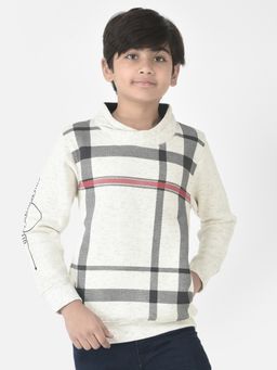 CRIMSOUNE CLUB - Boys White Grid Checked Sweatshirt