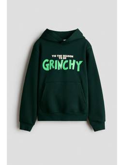 H&M - Boys Green Printed Hoodie