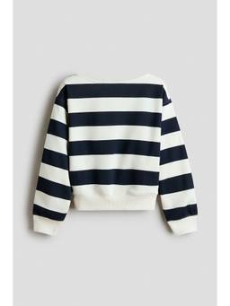 H&M - Girls Multi-Color Boat-Neck Brushed-Inside Sweatshirt