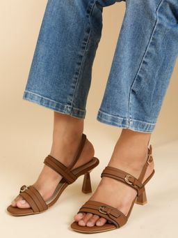 Flat n Heels - Women Stilleto Heels- Brown