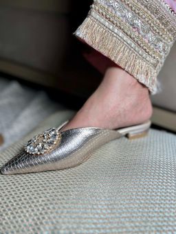 Sandal Stories - Crystal Luxe Silver Mules