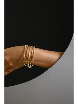 ZAZA BY SOMYA - Golden Lattice Pearl Bracelet