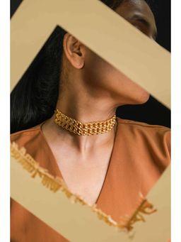 ZAZA BY SOMYA - Gold Imperial Grid Choker