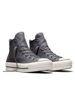Converse - Women Chuck Taylor All Star Lift Platform Water-Repellent Mid Top Sneakers - Grey