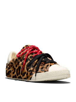 Converse - Unisex Chuck Taylor Leopard Pony Hair Low Top Sneakers - Brown