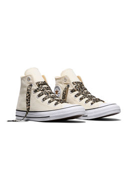 Converse - Unisex Chuck Taylor All Star Leopard Laces Mid Top Sneakers - Beige