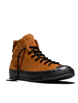 Converse - Unisex Chuck 70 Gore-Tex Hairy Suede Mid Top Sneakers - Orange