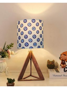 Homesake - Industrial Dark Burn Finish Triangle Table Lamp Evil Eye