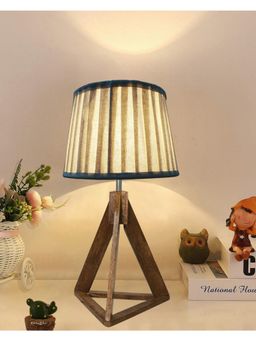 Homesake - Industrial Dark Burn Triangle Table Lamp Beige Ribbed