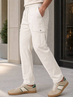 Nobero - Men Voyager Cargo Pant - White