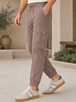 Nobero - Men Horizon Joggers With Dtm Drawcord - Mauve
