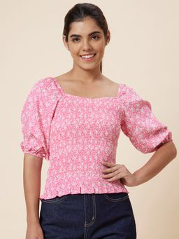 Globus - Women Pink Printed Viscose Top