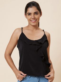 Globus - Women Black Solid Polyester Top