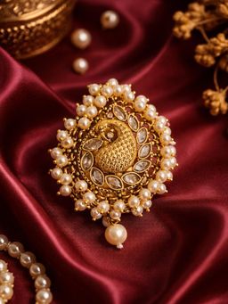 Accessher - White Metal Stones Brooch