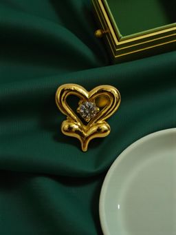 Accessher - White Brass Stones Pair Of Earrings