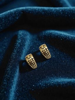 Accessher - Gold Brass Minimal Pair Of Earrings