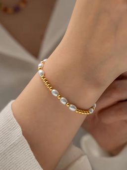 Inaya Accessories - White Stainless Steel Stones Bracelet