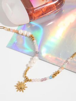 Inaya Accessories - White Stainless Steel Stones Necklace