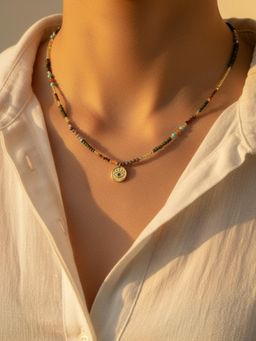 Inaya Accessories - Multi-Color Stainless Steel Stones Necklace