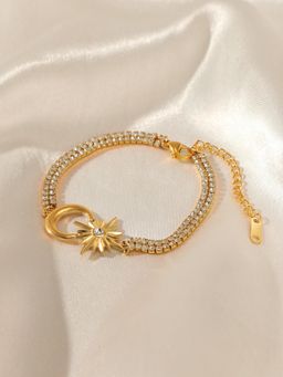 KKATHA ACCESSORIES - White Brass Stones Bracelet