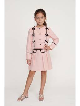 One Friday - Peach Embellished Banana Crepe Jacket