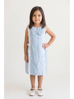 One Friday - Blue Satin Sleeveless Zip Dress