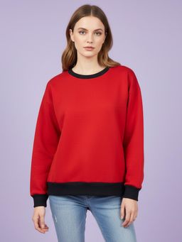 Qurvii - Red Solid Sweatshirt