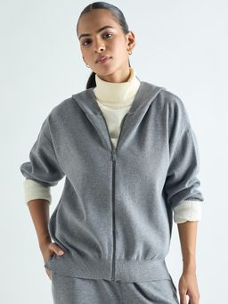 Femmella - Grey Solid Hoodie