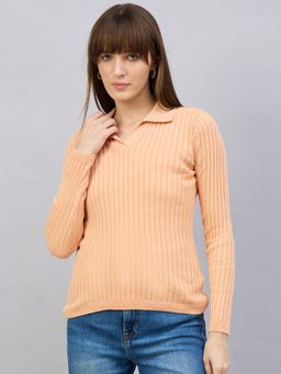 98 Degree North - Peach Stripes Sweater