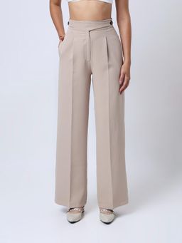 Jaey - Beige Solid Trouser
