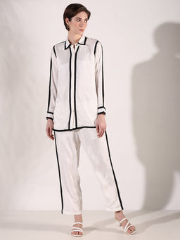 SHOWOFF - Women Solid White Co-Ord (Set of 2)