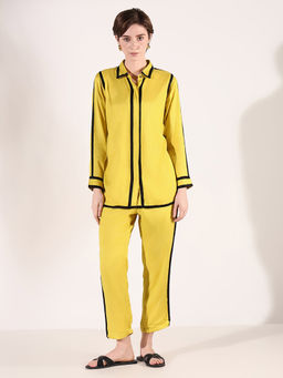 SHOWOFF - Women Solid Yellow Co-Ord (Set of 2)