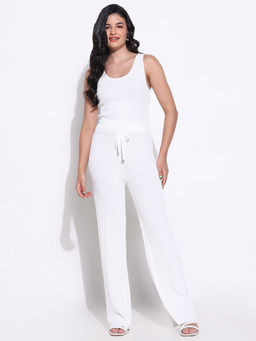 SHOWOFF - Edition Women Solid White Co-Ord (Set of 2)