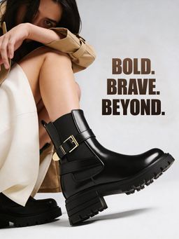 Louis Stitch - Signature Black Casual Boots for Women