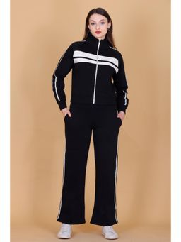 Femea - Women’s Stylish Zip-Up Black Tracksuit