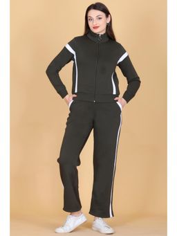 Femea - Women’s Stylish Zip-Up Olive Tracksuit