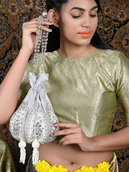 Odette - Silver Sterling Embellished Potli