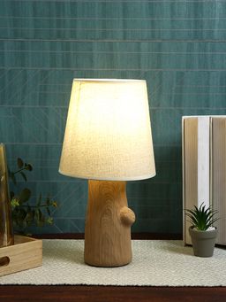 Tayhaa - Brown & White Ceramic Table Lamp
