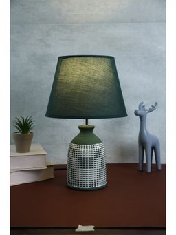 Tayhaa - Teal Green & White Ceramic Table Lamp