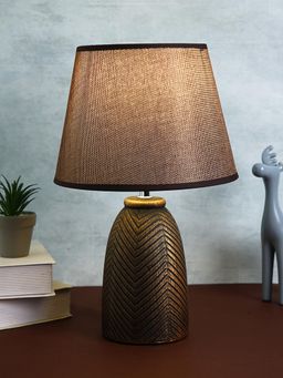 Tayhaa - Brown Lined Table Lamp