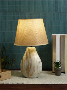 Tayhaa - Marble Print Oval Table Lamp