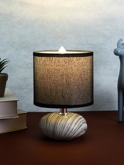 Tayhaa - Black And White Cylindrical Table Lamp