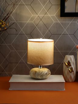 Tayhaa - Brown Cylindrical Table Lamp