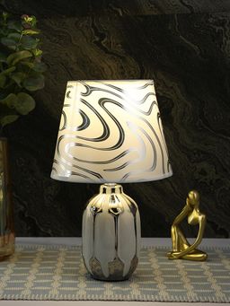 Tayhaa - White & Silver Glow Elegance Table Lamp