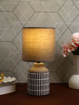 Tayhaa - Grid Pattern Ceramic Table Lamp