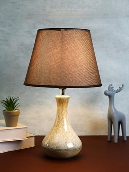 Tayhaa - Sleek Brown Metallic Table Lamp